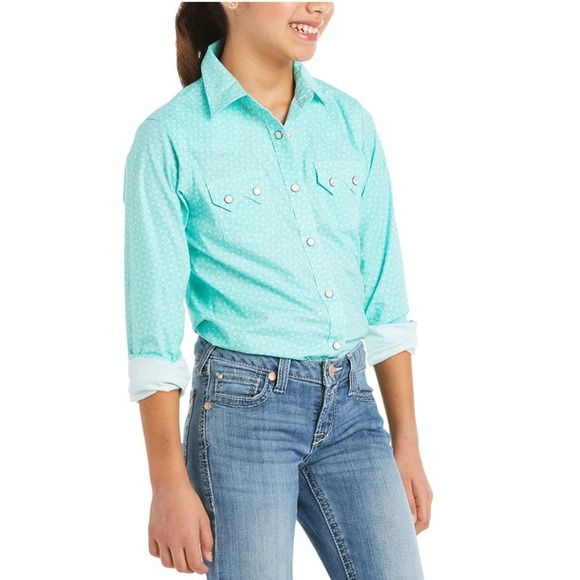 Ariat Other - Ariat Girls REAL Cypress Waterfall Shirt Size Large